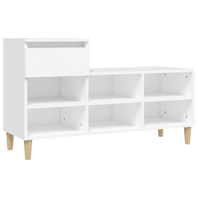 vidaXL fehér szerelt fa cipősszekrény 102x36x60 cm