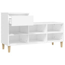 vidaXL fehér szerelt fa cipősszekrény 102x36x60 cm