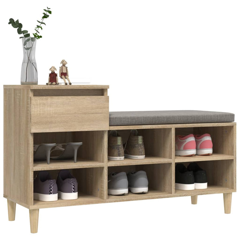 vidaXL sonoma tölgy színű szerelt fa cipőszekrény 102x36x60 cm
