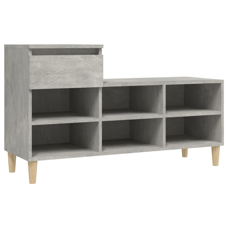 vidaXL betonszürke szerelt fa cipőszekrény 102x36x60 cm