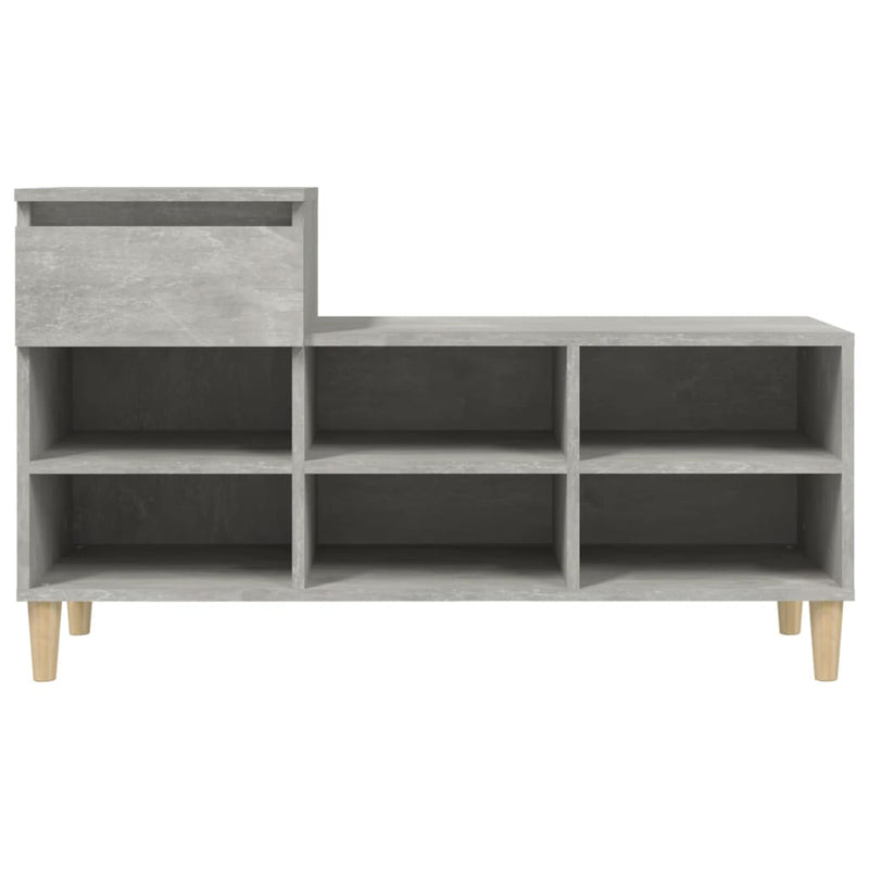 vidaXL betonszürke szerelt fa cipőszekrény 102x36x60 cm