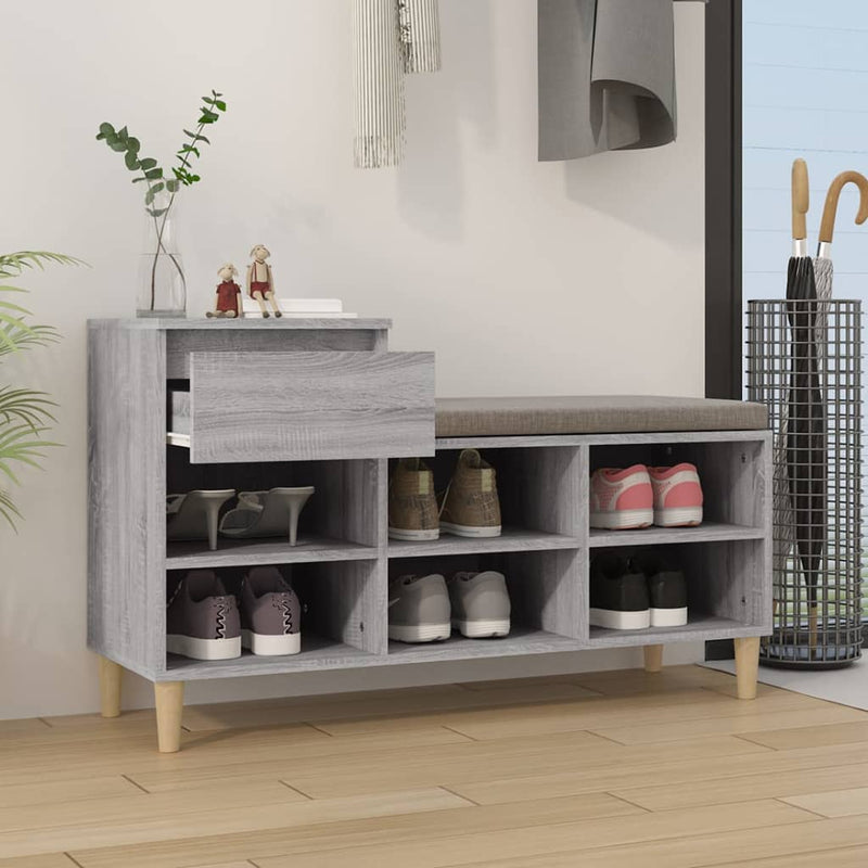 vidaXL szürke sonoma színű szerelt fa cipősszekrény 102x36x60 cm