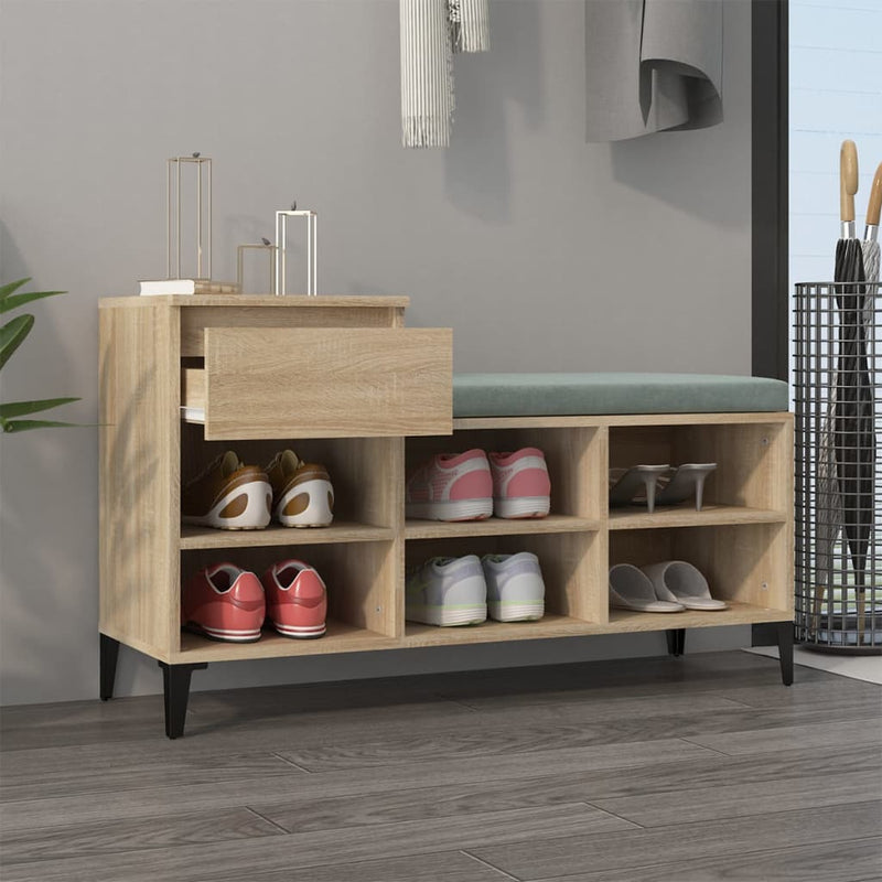 vidaXL sonoma tölgy színű szerelt fa cipőszekrény 102x36x60 cm