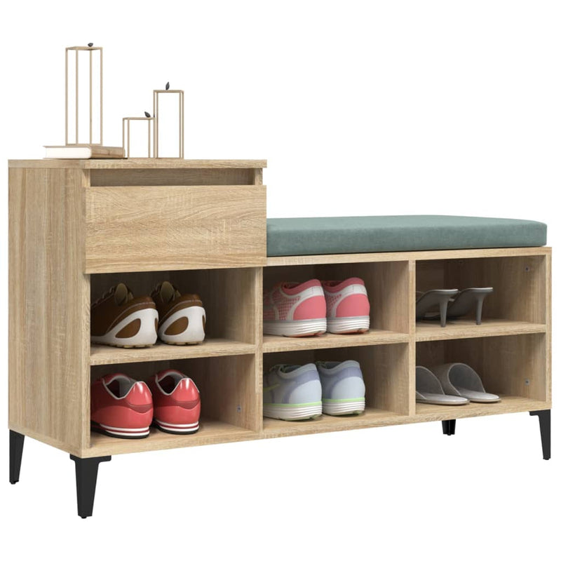 vidaXL sonoma tölgy színű szerelt fa cipőszekrény 102x36x60 cm