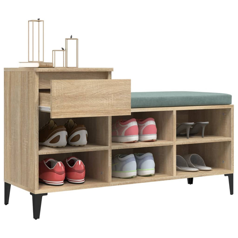 vidaXL sonoma tölgy színű szerelt fa cipőszekrény 102x36x60 cm