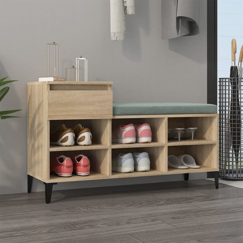 vidaXL sonoma tölgy színű szerelt fa cipőszekrény 102x36x60 cm