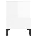 vidaXL 2 db magasfényű fehér éjjeliszekrény 40x35x50 cm