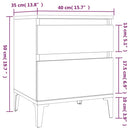 vidaXL 2 db szürke sonoma színű éjjeliszekrény 40x35x50 cm