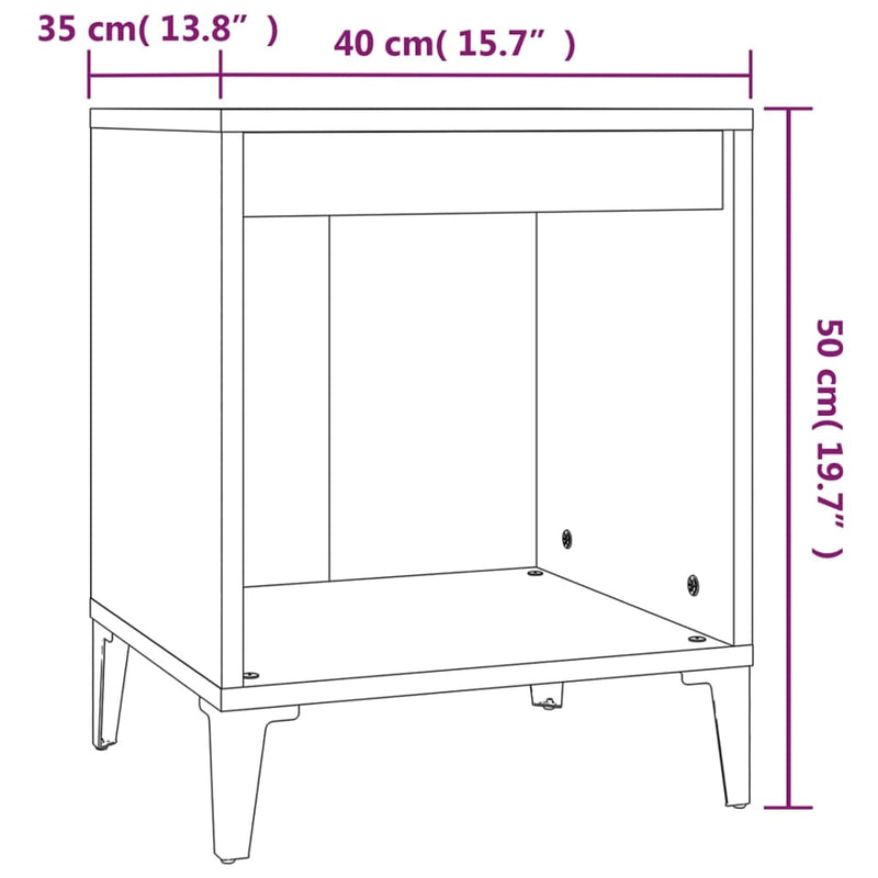 vidaXL 2 db sonoma tölgy éjjeliszekrény 40 x 35 x 50 cm