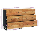 vidaXL 2 db tömör akácfa tálalószekrény 60 x 33 x 75 cm