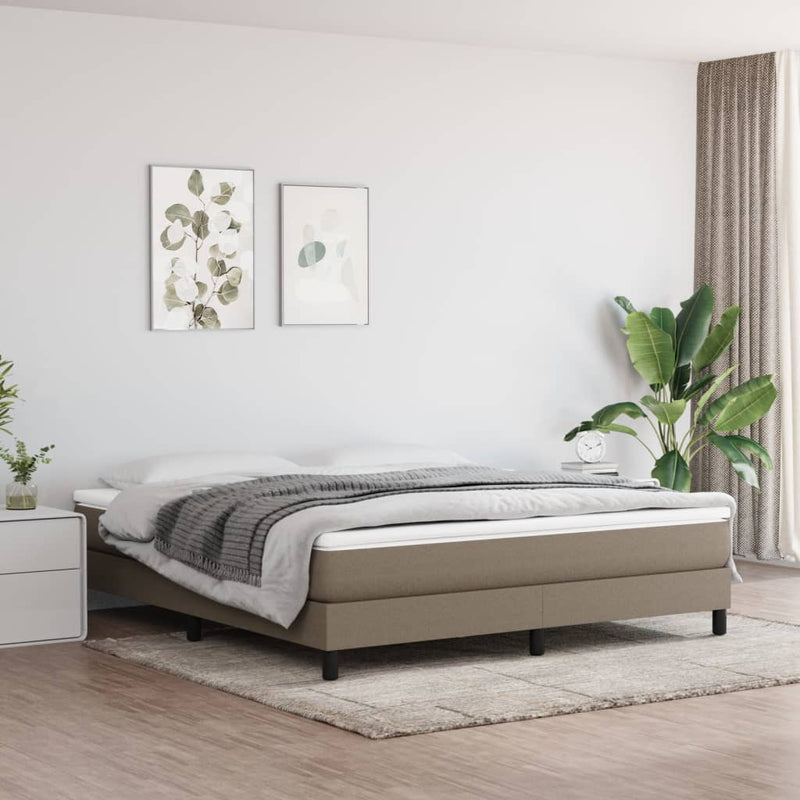 vidaXL tópszínű szövet ágykeret matrac nélkül 160 x 200 cm