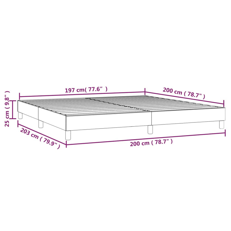 vidaXL sötétbarna szövet rugós ágykeret 200 x 200 cm