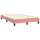 vidaXL rózsaszín bársony rugós ágykeret 120 x 200 cm
