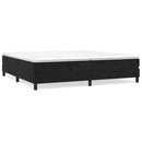 vidaXL fekete bársony rugós ágykeret 200 x 200 cm