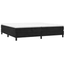 vidaXL fekete bársony rugós ágykeret 200 x 200 cm