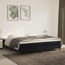 vidaXL fekete bársony rugós ágykeret 200 x 200 cm