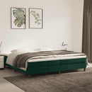 vidaXL sötétzöld bársony rugós ágykeret 200x200 cm