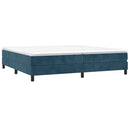 vidaXL sötétkék bársony rugós ágykeret 200x200 cm