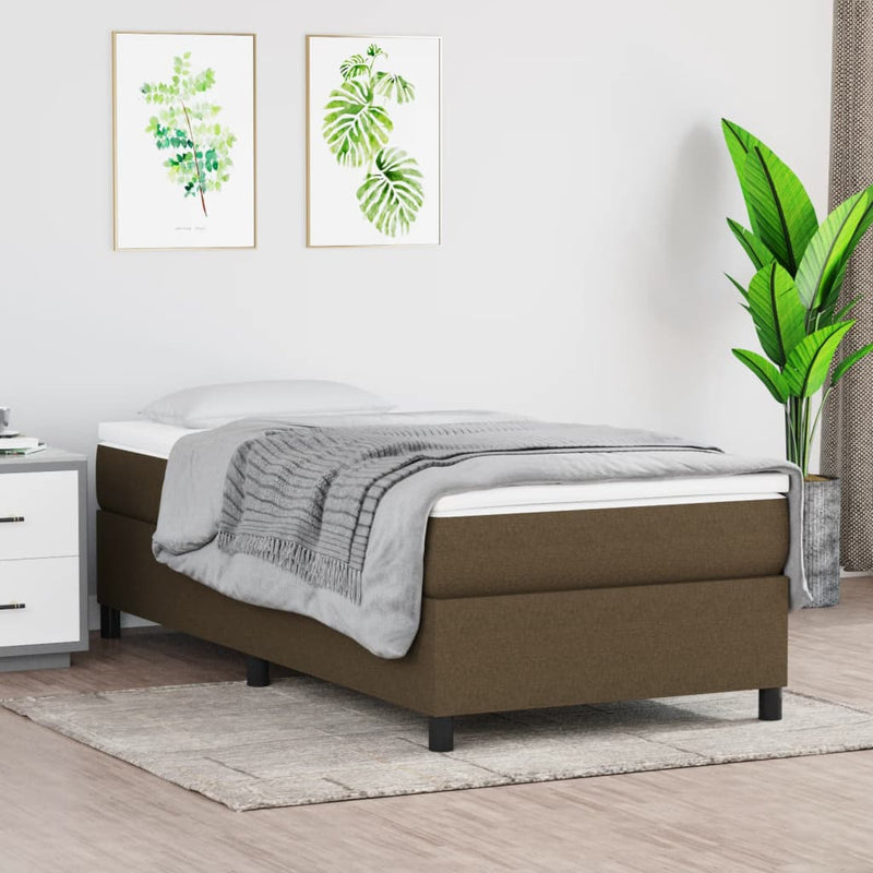 vidaXL sötétbarna szövet ágykeret matrac nélkül 80x200 cm