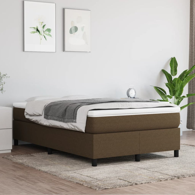 vidaXL sötétbarna szövet ágykeret matrac nélkül 120x200 cm