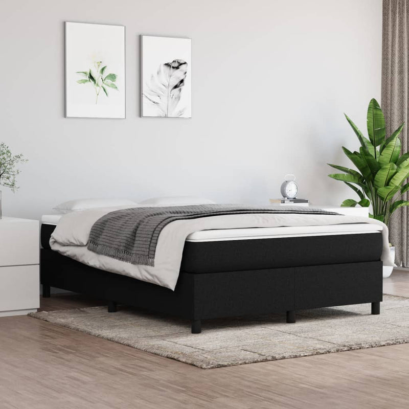 vidaXL fekete szövet ágykeret matrac nélkül 140 x 190 cm