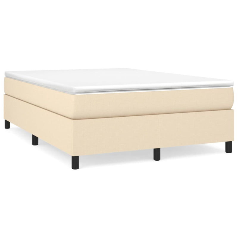 vidaXL krémszínű szövet ágykeret matrac nélkül 140 x 190 cm