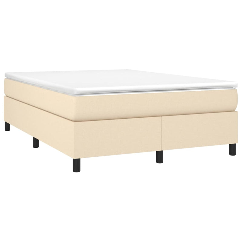 vidaXL krémszínű szövet ágykeret matrac nélkül 140 x 190 cm