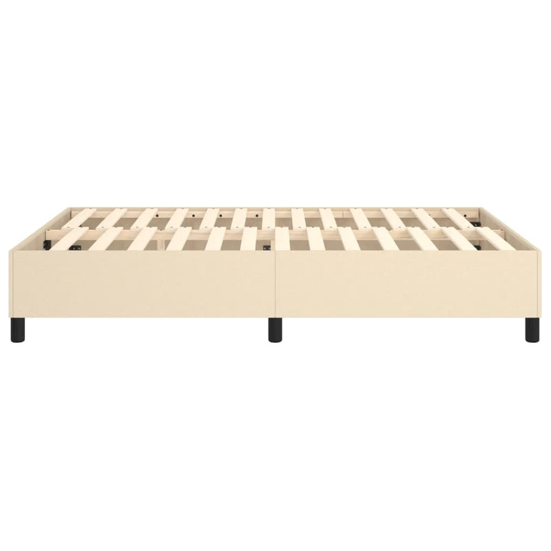vidaXL krémszínű szövet ágykeret matrac nélkül 140 x 190 cm