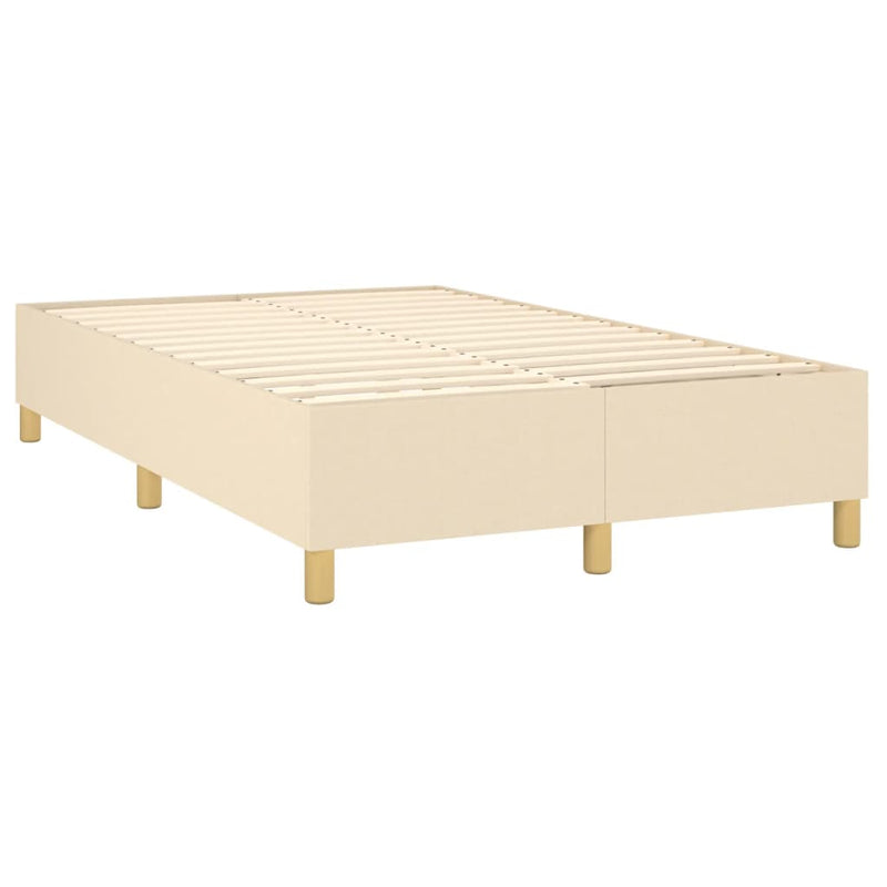 vidaXL krémszínű szövet ágykeret matrac nélkül 120x200 cm