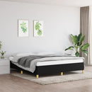 vidaXL fekete szövet rugós ágykeret 160 x 200 cm