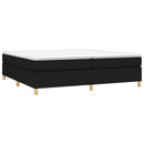 vidaXL fekete szövet rugós ágykeret 200 x 200 cm