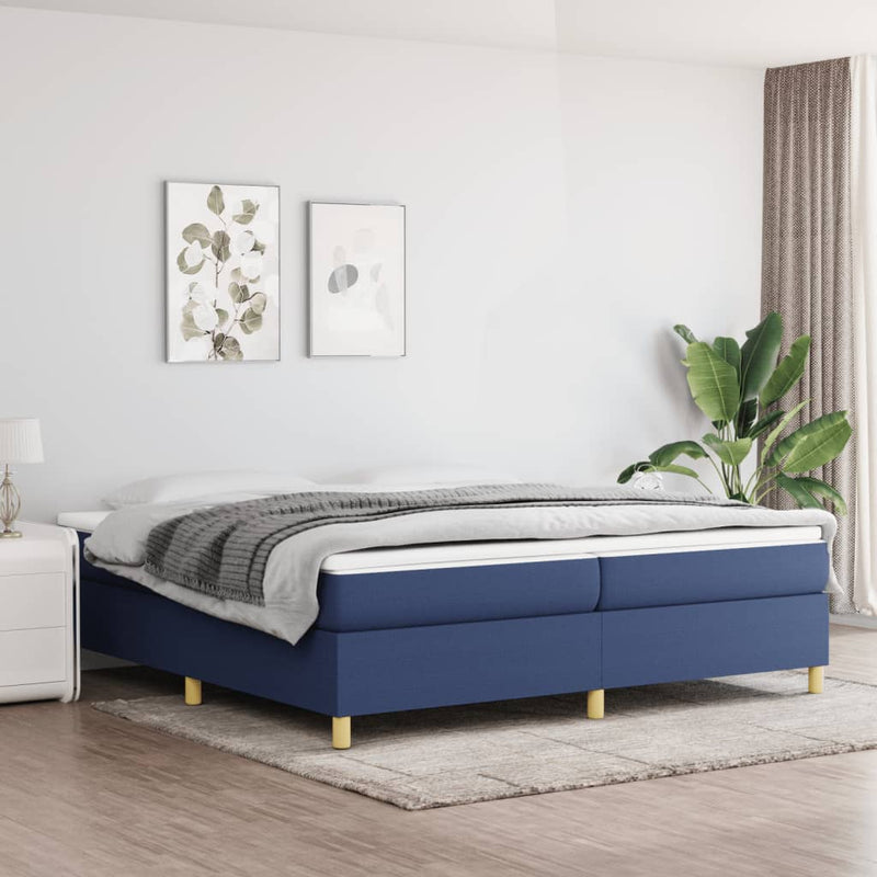 vidaXL kék szövet ágykeret matrac nélkül 200 x 200 cm