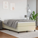 vidaXL krémszínű műbőr rugós ágykeret 120 x 200 cm