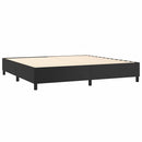 vidaXL fekete műbőr rugós ágykeret 200x200 cm