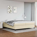 vidaXL krémszínű műbőr rugós ágykeret 200x200 cm