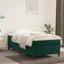 vidaXL sötétzöld bársony rugós ágykeret 80 x 200 cm