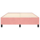 vidaXL rózsaszín bársony rugós ágykeret 140 x 190 cm