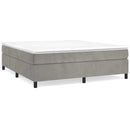 vidaXL világosszürke bársony rugós ágykeret 200 x 200 cm