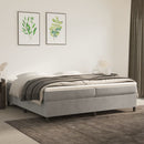 vidaXL világosszürke bársony rugós ágykeret 200 x 200 cm