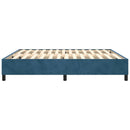 vidaXL sötétkék bársony rugós ágykeret 200x200 cm