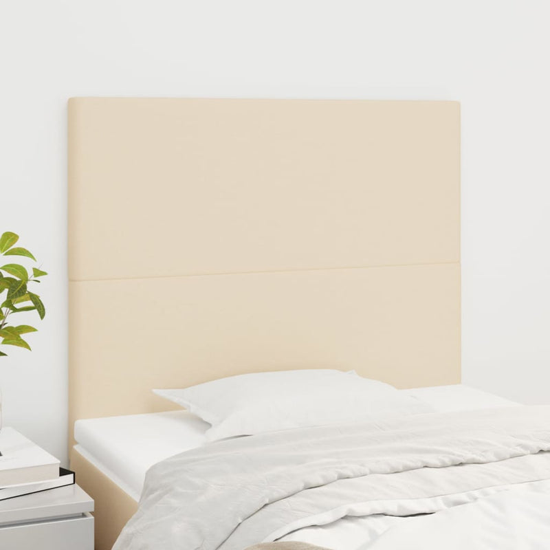 vidaXL 2 db krémszínű szövet fejtámla 90x5x78/88 cm