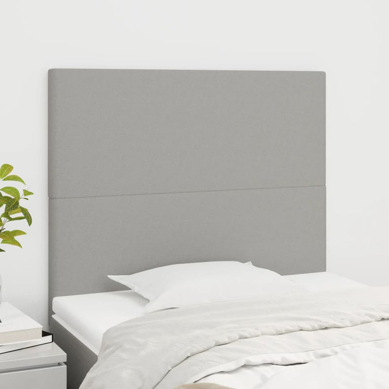 vidaXL 2 db világosszürke szövet fejtámla 100x5x78/88 cm