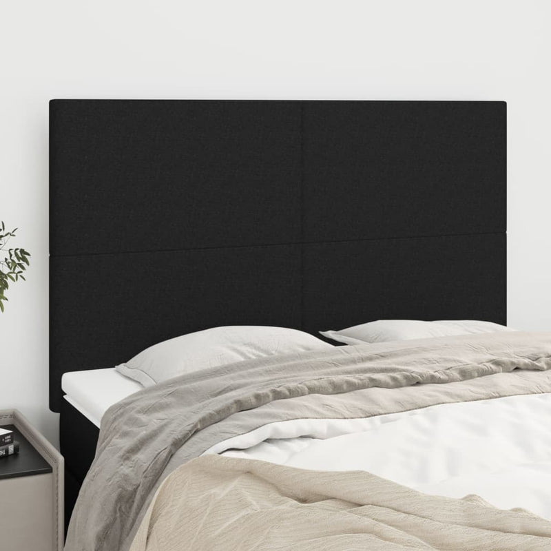 vidaXL 4 db fekete szövet fejtámla 72 x 5 x 78/88 cm