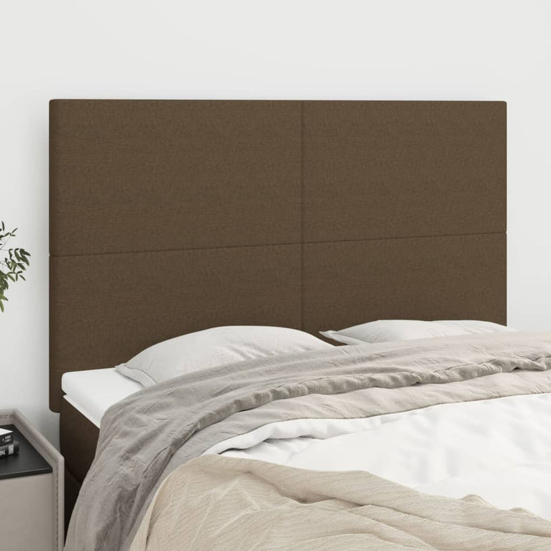 vidaXL 4 db sötétbarna szövet fejtámla 72 x 5 x 78/88 cm