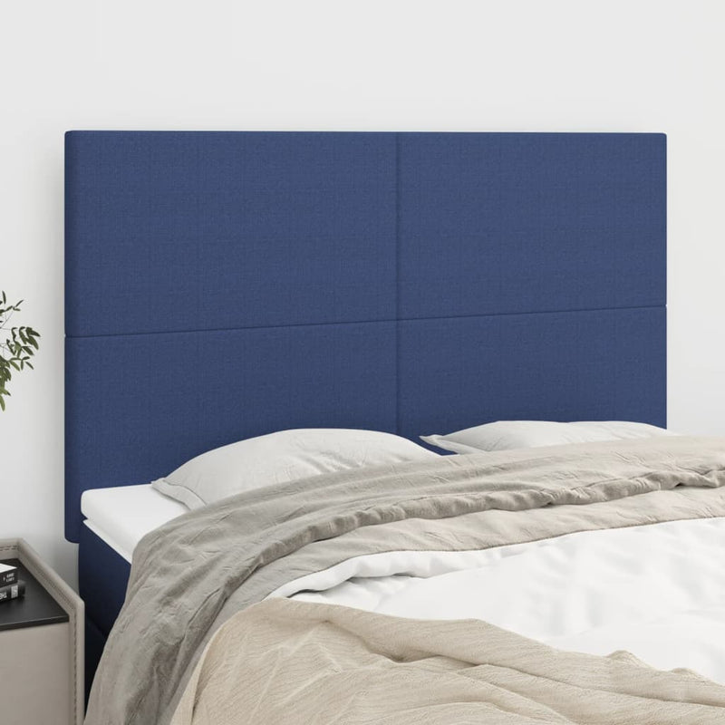 vidaXL 4 db kék szövet fejtámla 72 x 5 x 78/88 cm