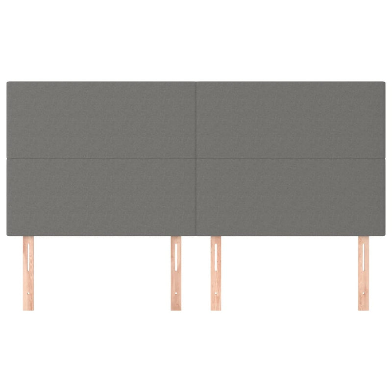 vidaXL 4 db sötétszürke szövet fejtámla 90x5x78/88 cm