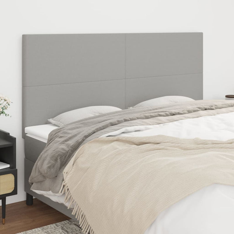 vidaXL 4 db világosszürke szövet fejtámla 100x5x78/88 cm