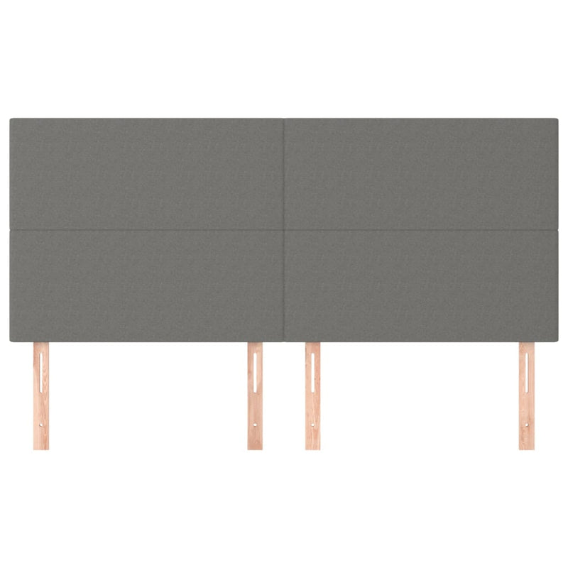 vidaXL 4 db sötétszürke szövet fejtámla 100x5x78/88 cm
