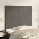 vidaXL sötétszürke bársony fejtámla 80x5x118/128 cm
