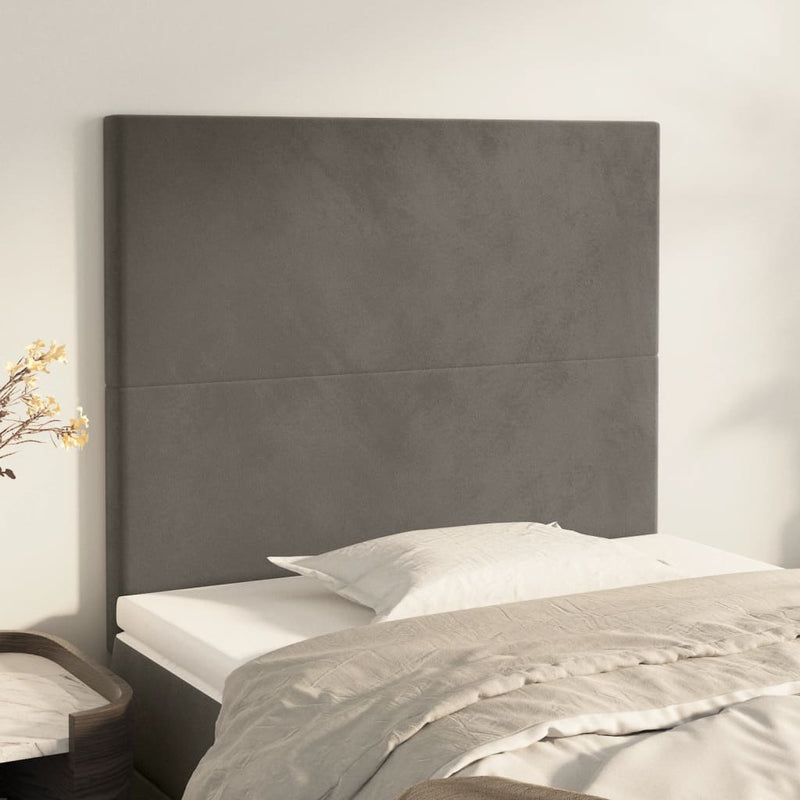 vidaXL 2 db sötétszürke bársony fejtámla 80 x 5 x 78/88 cm